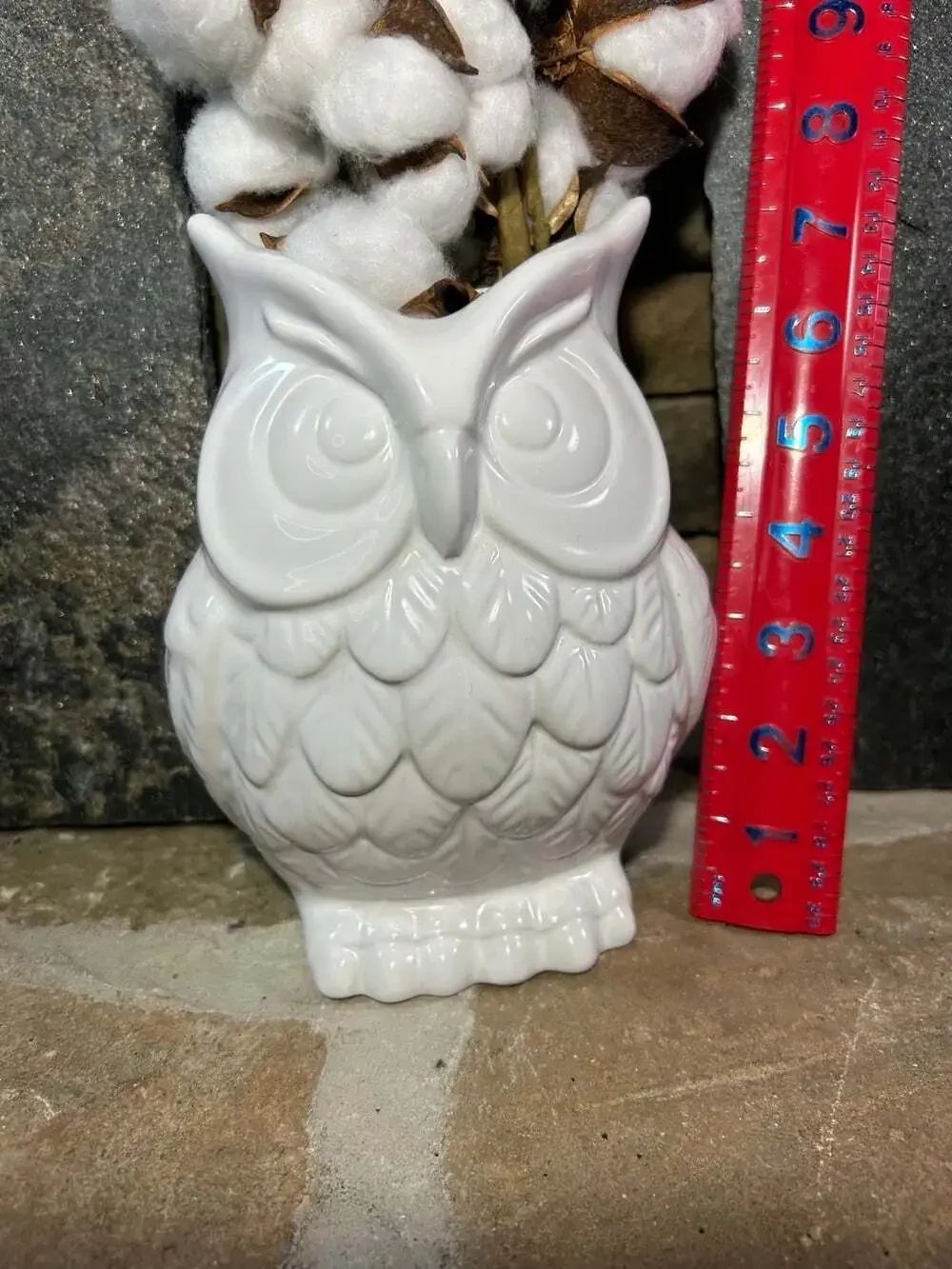 Decorative White Owl vase